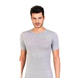 Berrak Erkek Gri Likralı Kısa Kol Bisiklet Yaka Atlet, 6'lı Set, XL Beden
