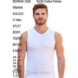 Berrak Erkek Ribana Cotton Kolsuz V Yaka Atlet Body 6 Adet 1028
