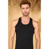 Berrak Erkek Siyah Klasik Pamuklu Atlet 6'lı Set Dokuma Kumaş ile Rahat Kullanım - XL