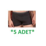 Berrak Erkek Siyah Likralı Boxer, 5 Adet, XL Beden