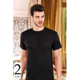 Berrak Erkek Siyah O Yaka Atlet, 2'li Set, XL Beden