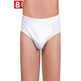 Berrak Erkek Slip Külot,%100 Pamuk, 8'li Paket, Beyaz, S Beden