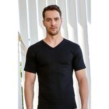 Berrak Erkek V Yaka Kısa Kollu T-Shirt,%100 Pamuk, Siyah, M Beden, 3'lü Paket