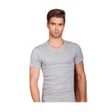 Berrak Erkek Yarım Kol V Yaka Kaşkorse Atlet T-shirt, Gri, M Beden
