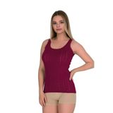 Berrak Geniş Askılı Desenli Kadın Atlet, 4 Lü Paket, Pamuklu, Vişne, 3XL