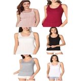 Berrak Kadın Atlet, 6'lı Paket, Karışık Renkler, 3XL Beden