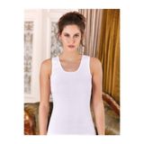 Berrak Kadın Beyaz Geniş Askılı Elastan Body Atlet, 5'li Set, XL Beden