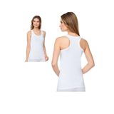 Berrak Kadın Beyaz Pamuk Likra Sporcu Body Atlet, 2'li Set, S Beden