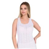 Berrak Kadın Geniş Askılı Atlet, Kalp Desenli, Beyaz, 2'li Set, M Beden