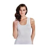 Berrak Kadın Geniş Askılı Elastan Atlet Body, Beyaz, XL Beden
