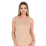 Berrak Kadın Geniş Askılı Likralı Atlet, Slim Fit, Ten Rengi, XL Beden, 8 Adet Set