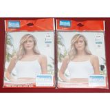 Berrak Kadın Ince Askılı Yarım Atlet 2'li Paket (Siyah, Beyaz) - L - XL - Beyaz - Siyah