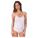 Berrak Kadın İp Askılı Çıtçıtlı Body, Beyaz, S Beden
