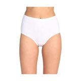 Berrak Kadın Yüksek Bel Bato Külot,%100 Pamuk Ribana Penye, Beyaz, 2XL, 9'lu Set