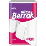 Berrak Kağıt Havlu Ultra Emici 12 Rulo Kokusuz 2 Katlı Mutfak ve Temizlik Kullanımı İçin