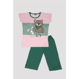 Berrak Kız Çocuk Ayıcık Desenli Alt Üst Pijama Takımı