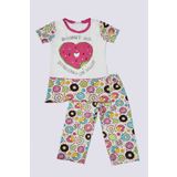 Berrak Kız Çocuk Donut Desenli Renkli Pijama Takımı
