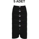 Berrak Penye 5'li Erkek Boxer Rahat Bol Kesim Abani Classic - Siyah