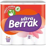 Berrak Ultra 2 Katlı Renkli ve Parfümlü Tuvalet Kağıdı - 32 Rulo - Beyaz
