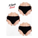 Berrak Yüksek Bel Bato Bikini 3'lü Set Ultra Kalite Siyah XL Beden