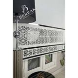 BerrakPerde Luxury Gümüş çıtalı Kırık Beyaz Renk Çift sıra Lazer desenli Avangart Stor Perde