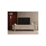 Berrasse Mobilya Elisa MDF TV Ünitesi Modern Ahşap Televizyon Ünitesi Çizgili Yan Panelli Minimalist Tasarım 180 cm