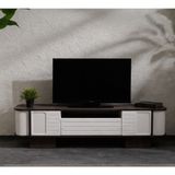 Berrasse Mobilya Elit Isli Meşe Tv Ünitesi | Modern Televizyon Ünitesi | Salon Tv Sehpası ve Depolama Ünitesi - Koyu Ceviz