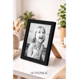 BERRAVIA 10x15 cm Siyah Ahşap Çerçeveli Masaüstü Resim Çerçevesi, Fotoğraf Çerçevesi, SİYAH