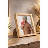 BERRAVIA 15x21 cm Kalın Doğal Ahşap Çerçeveli Masaüstü Resim Çerçevesi, Fotoğraf Çerçevesi, AHŞAP