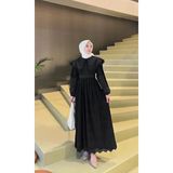 Berrin Brodeli Fisto Elbise - Siyah - 36