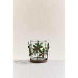 Berry Flower Metal Tealight Mumluk Kırmızı Yeşil