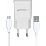Berry Store Yetty Fast Charger 3.0 A Qualcomm Adaptör + 1m Micro USB Kablo Beyaz YT-40M (Yerli Üretim) - 0,5 x 7 cm