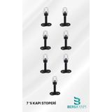 bersa yapı 7 adet Esnek Zemin Tipi Kapı Stoperi Siyah Silikon Başlıklı Yer Tamponu (Metal 8 Cm) Stopu Durdurucusu Tutucu Tutacağı