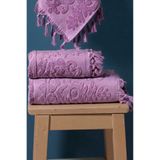 Bersay Tekstil %100 Pamuk 2'li Bağlamalı Lüks, Jakarlı, Çeyizlik Banyo Havlu Seti ( 1 Adet 50x90, 1 Adet 100x150 )