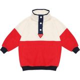Berselüx Balıkçı Yaka Çıtçıtlı Kız-Erkek Çocuk Unisex Polar Sweatshirt. Kırmızı, Krem, Lacivert 1-8 Yaş - 5 - 6 Yaş