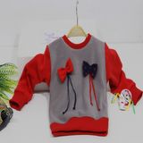 Berselüx Çift Fiyonklu Kız Çocuk Polar Sweatshirt Bisiklet Yaka Gri - Kırmızı 1- 10 Yaş - 3 - 4 Yaş - Kırmızı - Gri