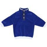 Berselüx Gökyüzü- Balıkçı Yaka Çıtçıtlı Kız-Erkek Çocuk Unisex Polar Sweatshirt. Sax Mavi, Beyaz. 1-8 Yaş - 5 - 6 Yaş