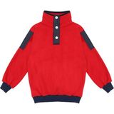 Berselüx Kamp Kırmızı,lacivert Çıtçıtlı Kız-Erkek Çocuk Unisex Outdoor Polar Sweatshirt. Deri Detaylı. 1-8 Yaş - 1 - 2 Yaş - Kırmızı - Lacivert