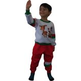 Berselüx Noel Baba ve Geyik Baskılı Penye Unisex Kız-Erkek Çocuk Eşofman Takımı 1-8 Yaş. - 1 - 2 Yaş - Renkli