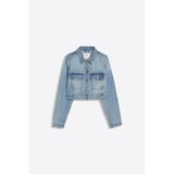 Bershka Işıltılı crop denim ceket