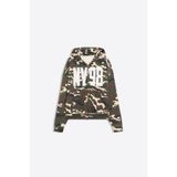 Bershka Kamuflaj desenli kapüşonlu fermuarlı sweatshirt