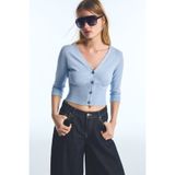 Bershka V yaka crop ceket