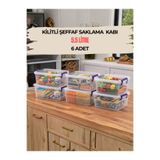 BERT 5,5 Litre 6’lı Kilitli Saklama Kabı Seti – Mutfak, Kiler, Ofis, Atölye & Ev Düzenleyici