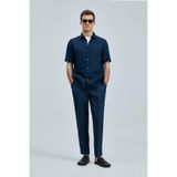 Bert Erkek Basic Gömlek Comfort Fit Lacivert XL