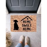 Bert Köpek Figürlü Home Sweet Home Kapı Önü Paspası Dijital Baskılı Kaydırmaz Tabanlı Modern Paspas - Hasır