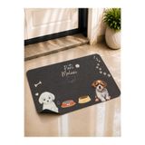 BERT "Pati Molası" Köpek Desenli Kapı Önü ve Mama Kabı Altlığı Paspas 70x45 cm Kaymaz Taban