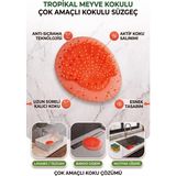 Berta Hijyen Çok Amaçlı Koku Giderici 1 Adet Tropikal Meyve Kokulu - Pisuvar, Lavabo, Banyo Koku Giderici - Koku Süzgeci - Tropikal - Renk - Kırmızı