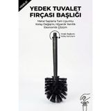 Berta Hijyen Yedek Tuvalet Fırçası Başlığı (Fırçası) - Metal Sap Uyumlu Vidalı Uzun Gövdeli Yedek Uç