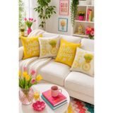 Bertille Home Çift Tarafı Dijital Baskılı 4'lü Kırlent Kılıfı Seti (Panç /Punch Nakış Desen Görünümlü)