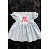 Bertuğ Bebek Anime Kız Şeker Baskılı Bebe Mavi Kız Çocuk Bebek Poplin Elbise - 4 Yaş